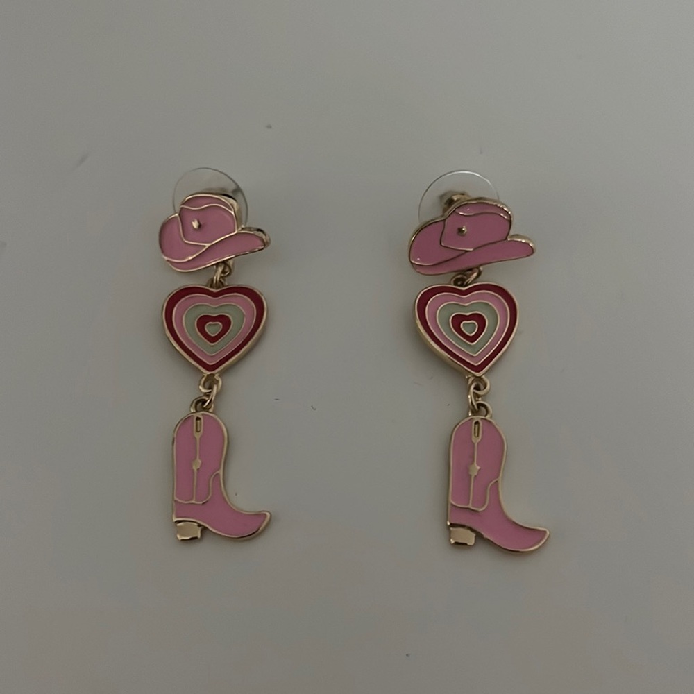 Cowboy boot earrings